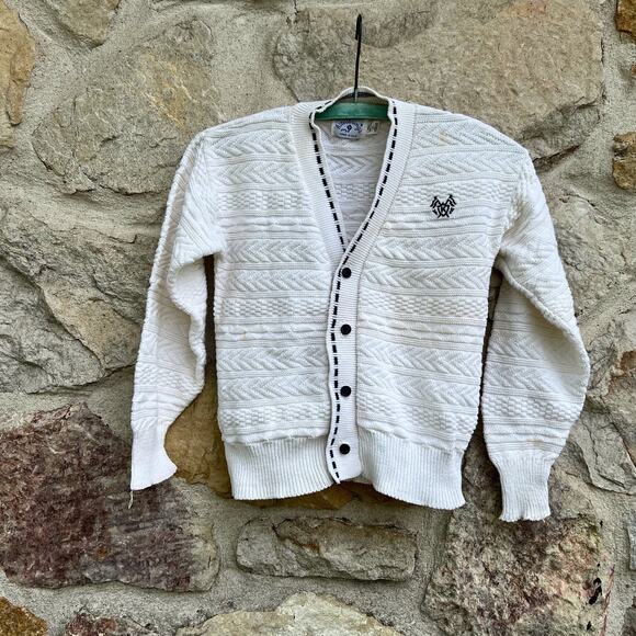 Vintage 80s boys cardigan sweater size 7 - Picture 1 of 6